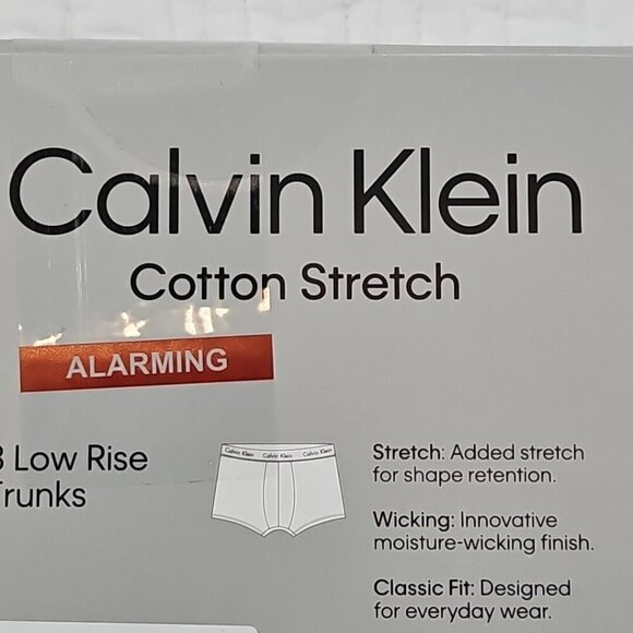 Calvin Klein Low Rise Trunk (3) Three Pack XL 40-42 Blue Classic Fit New In Box - Picture 11 of 12